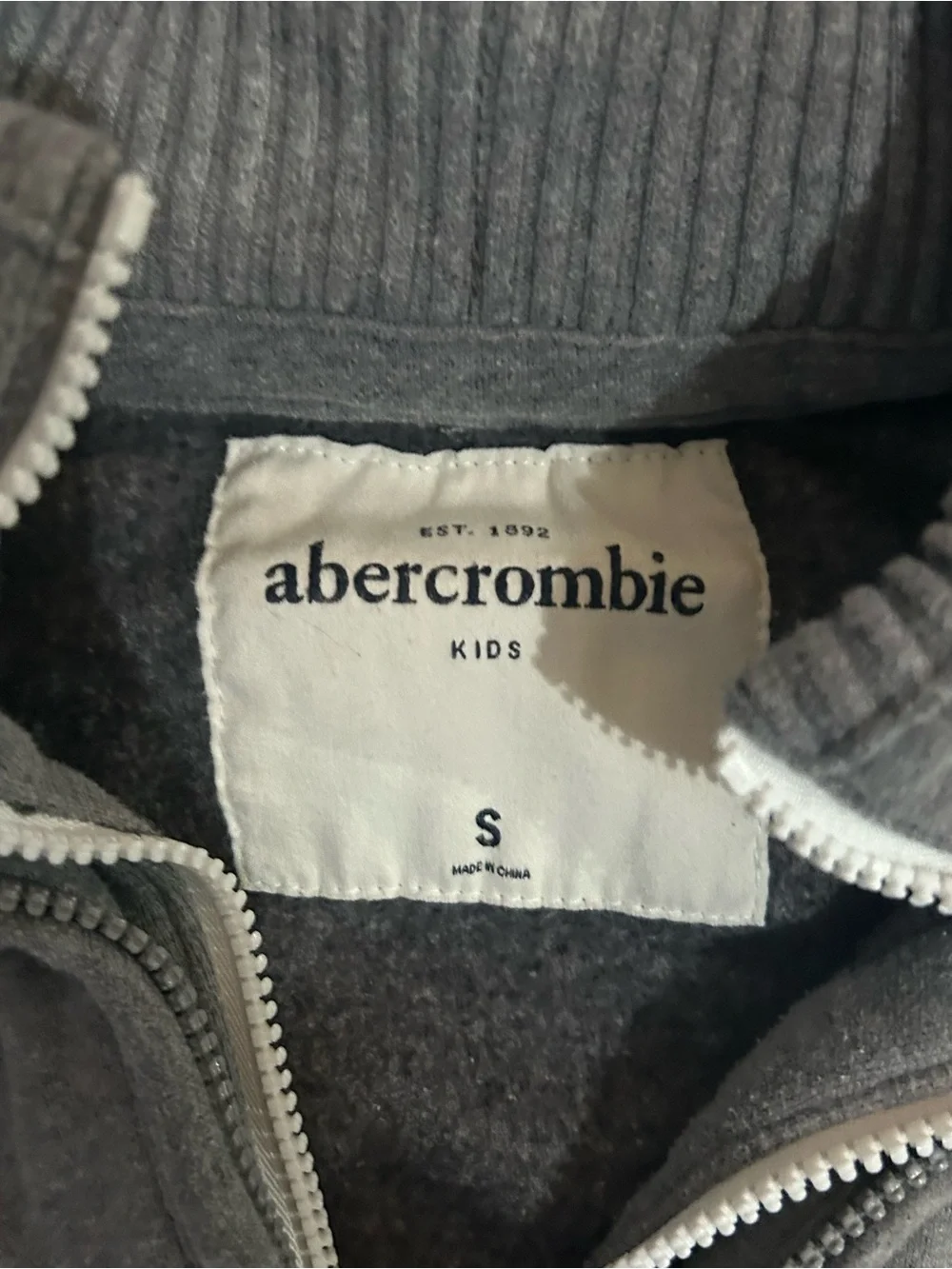 Abercrombie & Fitch Kids Charcoal Gray Hooded Zip Sweatshirts (Set of 3)